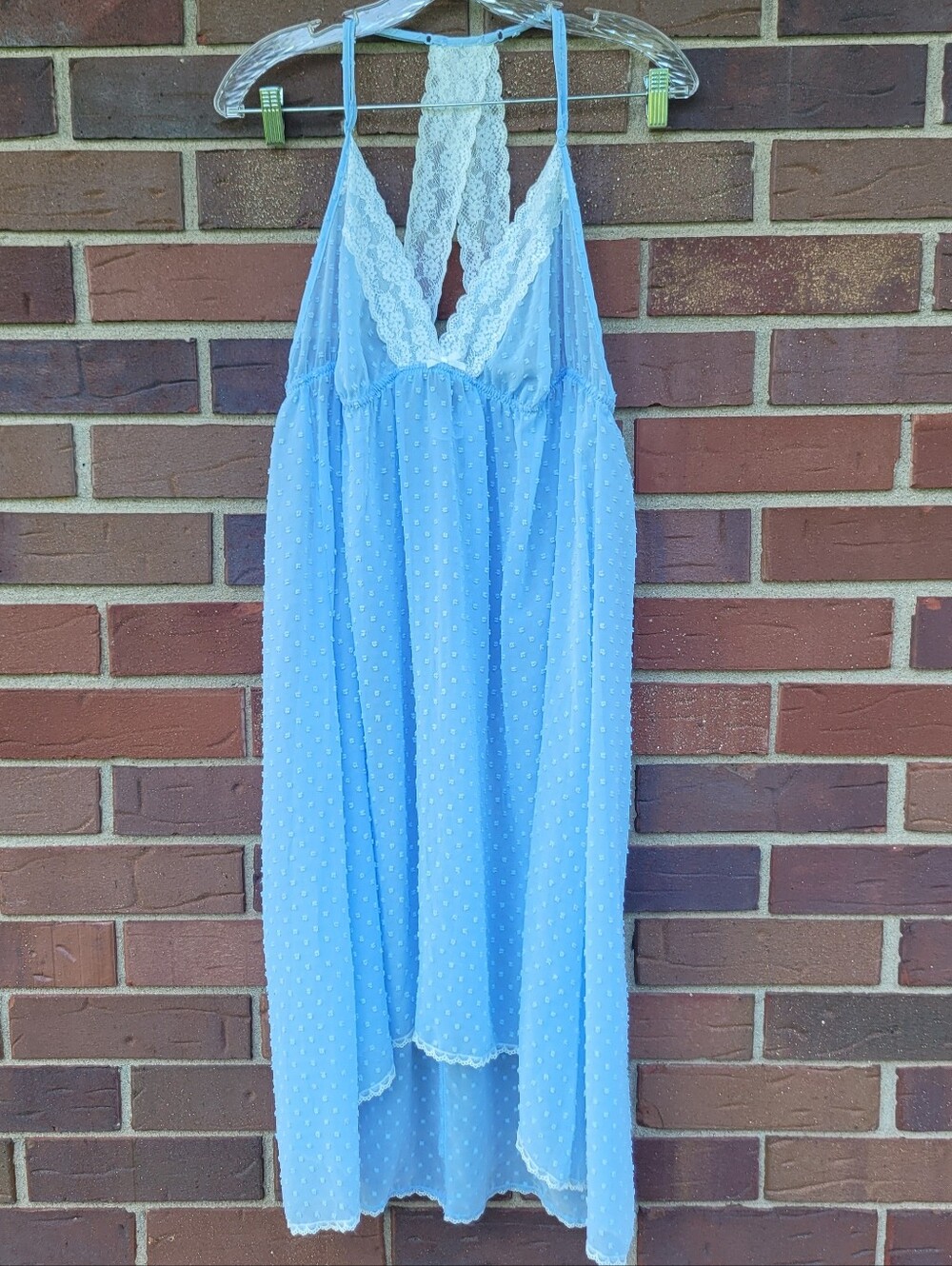 APT. 9 Babydoll Swiss Dot Intimate Nightgown Sheer Chemise Light Blue Womens XXL
